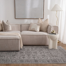 Heritage Monochrome Distressed Border Rug