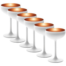 Matte White & Bronze Stolzle Olympic 230ml Coupe Champagne Glasses (Set of 6)