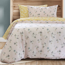 Pink Seagulls Cotton-Blend Quilt Cover Set