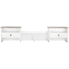 Grey & White Bronville 2 Drawer Desktop Hutch