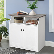 Grey & White Bronville 2 Door Storage Cabinet