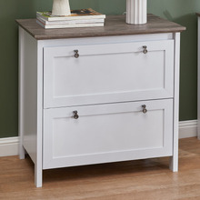 Grey & White Bronville 2 Drawer Filing Cabinet