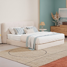 Beige Alwen Boucle Queen Bed Frame
