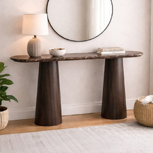 Olivia Marble-Look Console Table