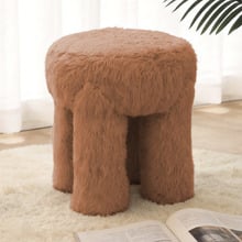 Evans Faux Fur Accent Stool