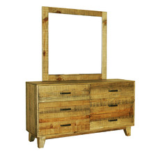 Ridge Pine Wood Dresser with Mirror