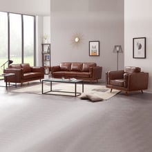 Brooklyn 6 Seater Faux Leather Sofa & Armchair Set