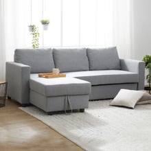 Grey Yarra 3 Seater Sofa Bed