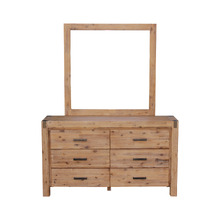 Natural Belmont Acacia Dresser with Mirror