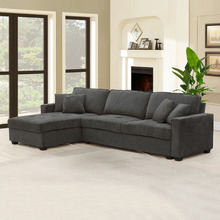 Sami 3 Seater Upholstered Sofa with Left Chaise