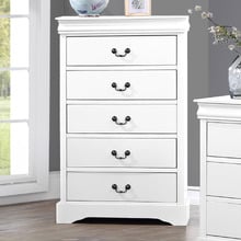 White Calia 5 Drawer Tallboy