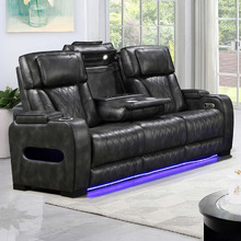Frederick 3 Seater LED Faux Leather Recliner Sofa