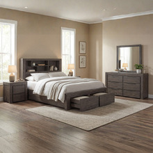 4 Piece Jessie Pine Wood Bedroom Furniture Set