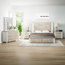 4 Piece Eunice Pine Wood Bedroom Furniture Set