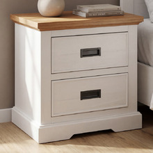 Melissa Pine Wood 2 Drawer Bedside Table