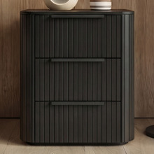 Jazir 3 Drawer LED Bedside Table