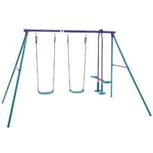 Plum Play Steel Double Swing Set with Glider