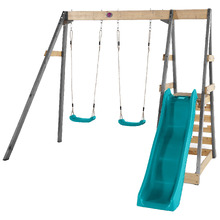 Tamarin Wooden Double Swing Set with Slide