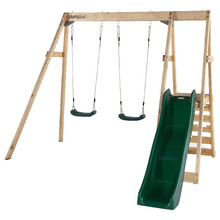 Tamarin Wooden Double Swing Set with Slide
