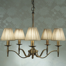 Stanford 5 Light Brass Chandelier in Taupe