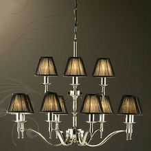 Stanford 12 Light Nickel Chandelier - Black