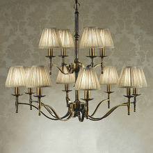 Stanford 12 Light Brass Chandelier - Shimmer Grey