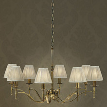 Stanford 8 Light Brass Chandelier - Shimmer Grey