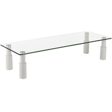 White Ergovida Glass Rectangular Monitor Riser