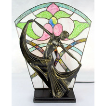 Floral Leadlight Art Deco Table Lamp