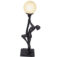 Anne Frosted Glass Art Deco Table Lamp