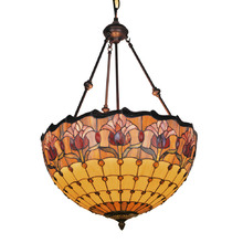 Art Deco Style Stained Glass Pendant Light