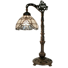 Vienna Gooseneck Iron & Tiffany Glass Table Lamp