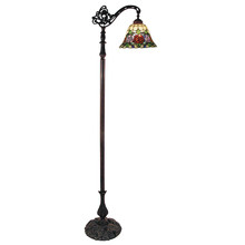 Rose Edwardian Leadlight Gooseneck Floor Lamp