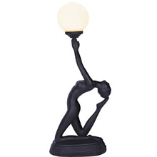 Art Deco Resin & Glass Table Lamp