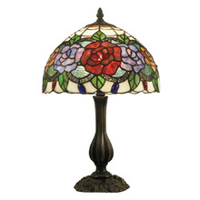 Rose Leadlight Iron Tiffany Table Lamp