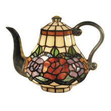 Rose Teapot Leadlight Table Lamp