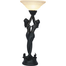 Twin Mermaid Resin Torchiere Table Lamp