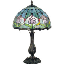Tulip Mauve Glass Tiffany Table Lamp