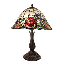 Rose and Dragonfly Tiffany Table Lamp