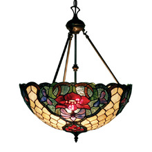 Floral Stained Glass Pendant Light