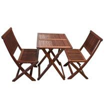 White Beach 3 Piece Folding Table Set