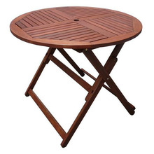 Round Delphi Outdoor Timber Folding Table