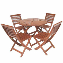 4 Seater Folding Octagonal Outdoor Dining Table & Chair Set