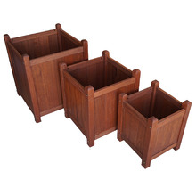 3 Piece Shorea Wood Planter Box Set