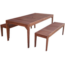 6 Seater Lazio Outdoor Dining Set with Backless Benches