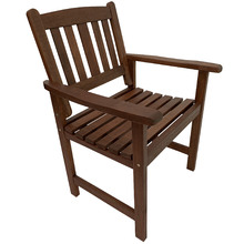 Malay Shorea Wood Outdoor Armchairs (Set of 2)