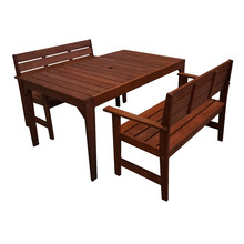 4 Seater Lazio Shorea Wood Outdoor Dining Table & Bench Set