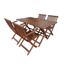 Island Shorea Wood Outdoor Dining Set