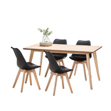 Wyatt Dining Table Set with 4 Padded Eames Replica Chairs