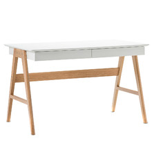 White Scandi 2 Drawer Desk